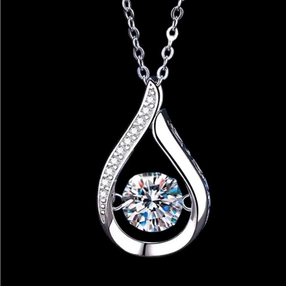 MOISSANITE Waterfall Pendant Necklace - Picture 3 of 7